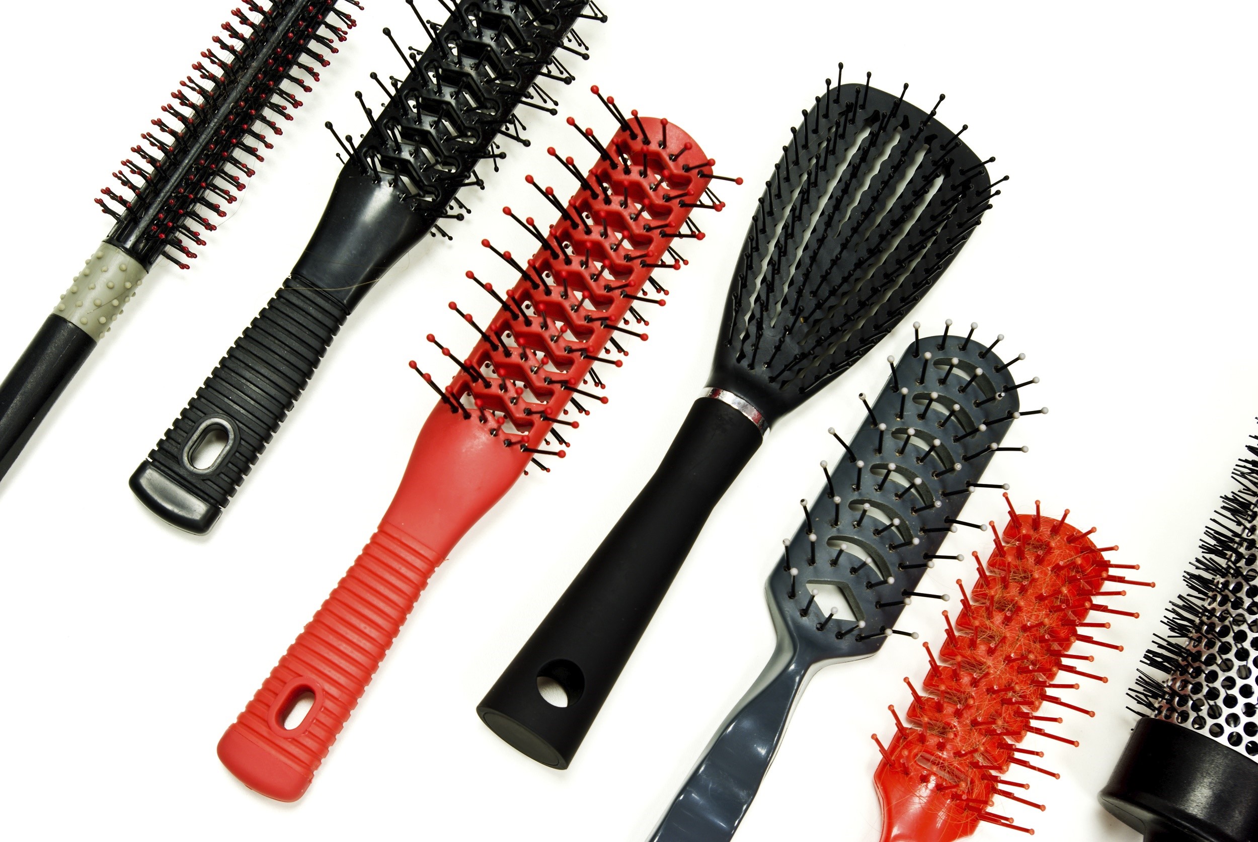 Hairbrushes isolated on wite